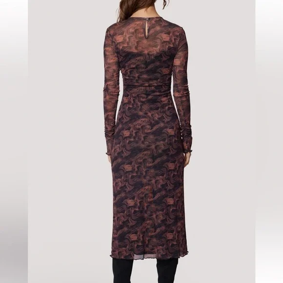 NWT Lost + Wander Contessa Long Sleeve Mesh Midi Dress Sz Large - Picture 5 of 13